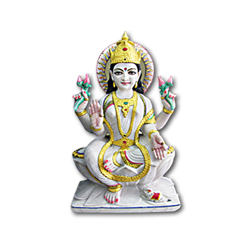 Pure Makrana Marble Laxmi Idol-MRB-LAX003